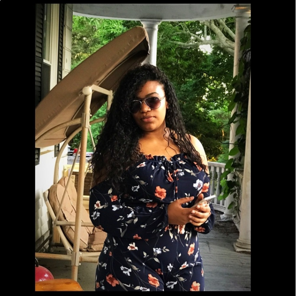 Off the shoulder floral romper